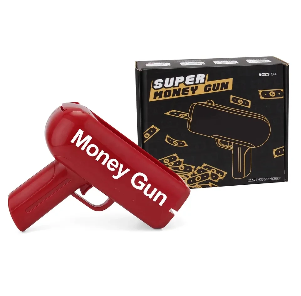 Gold Money Toy Gun Newest Super Gun Shooter Playing Spray Make It Rain Cash  Gun Prop Bill Dispenser Shooter