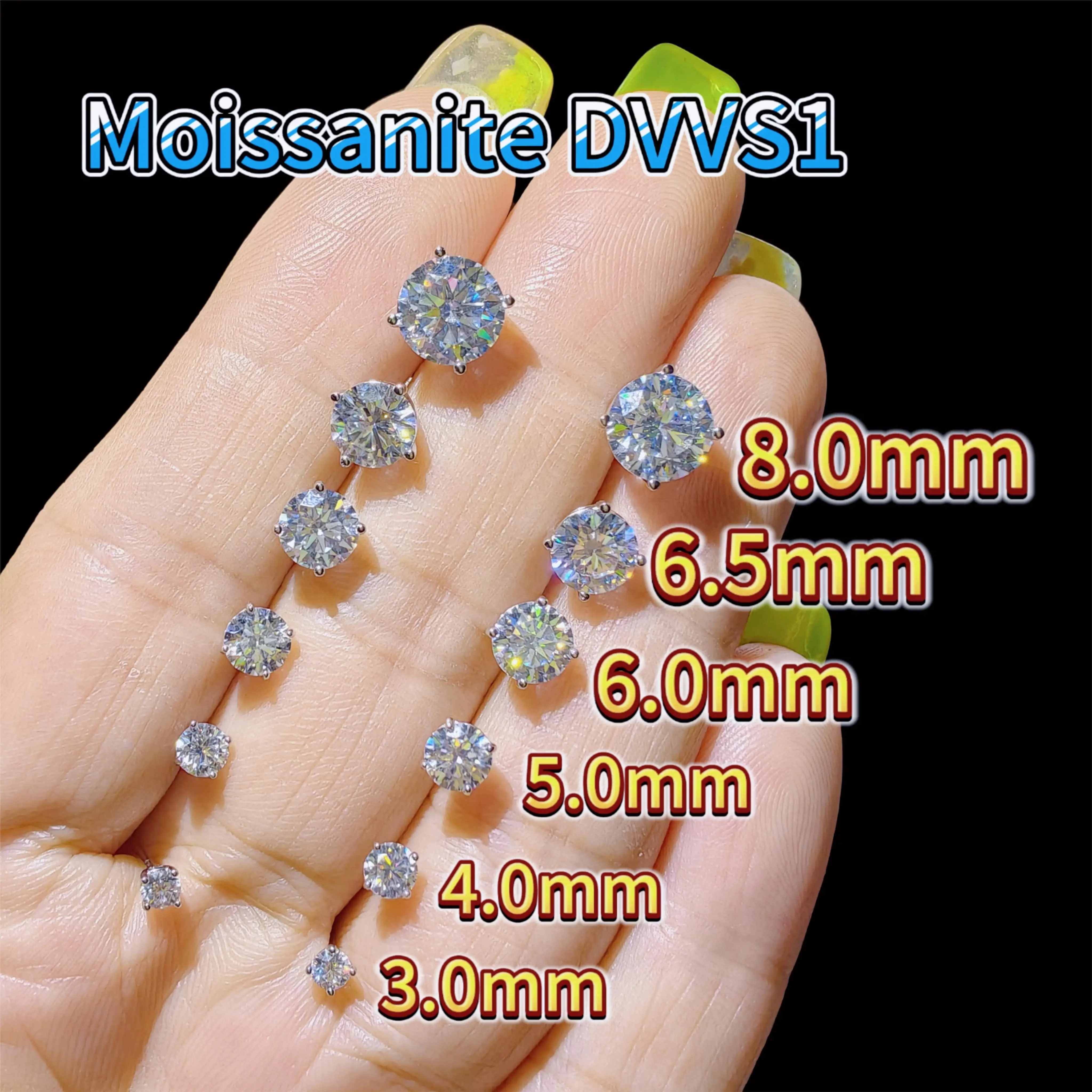 Hip-hop Moissanite Diamond Earings Jewelry Women 925