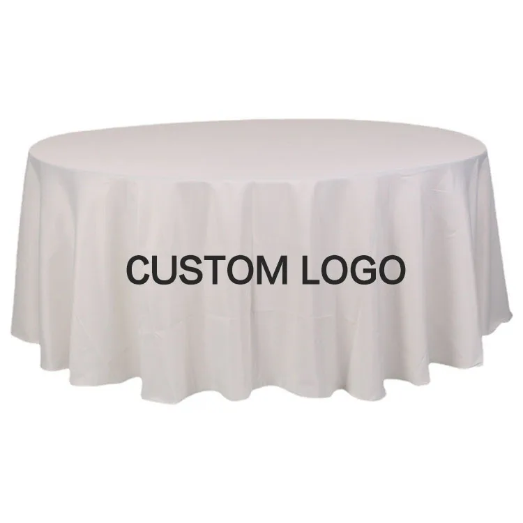 Роскошная скатерть с логотипом на заказ, круглая скатерть из полиэстера для свадьбы, вечеринки, дня рождения
