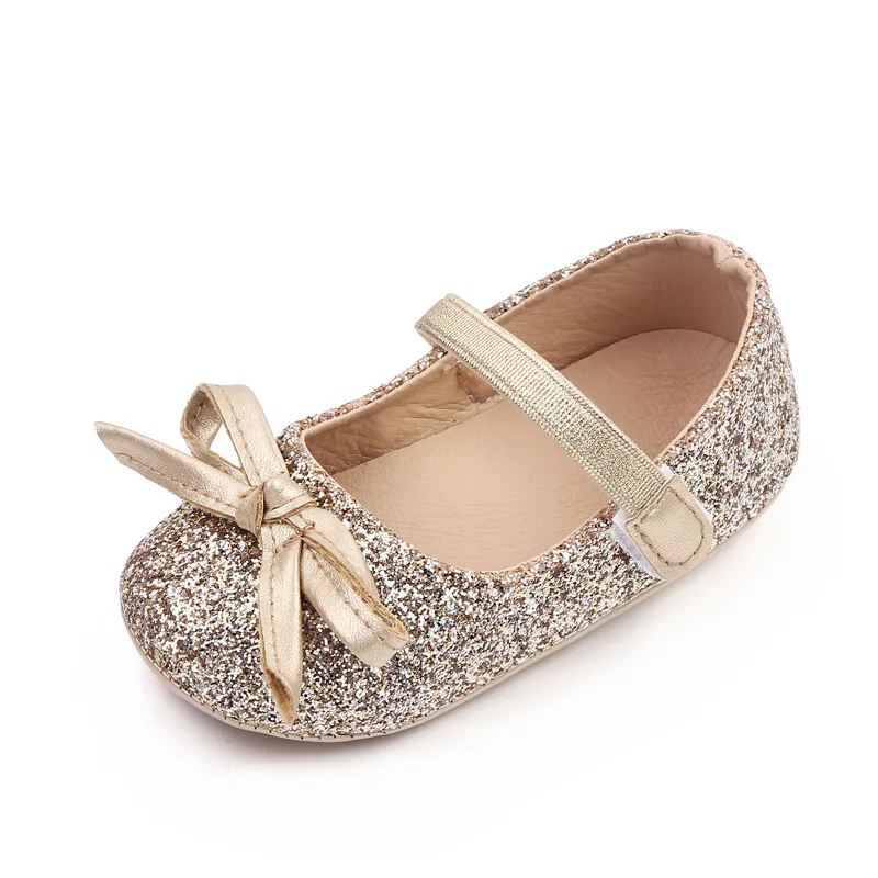 Hot Selling Gold Color Bling Princess Baby Girl Shoes Party Evening Girl Shoes details