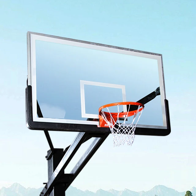 Outdoor Inground Basketball Hoop 72" X 42" Backboard Height Adjustable