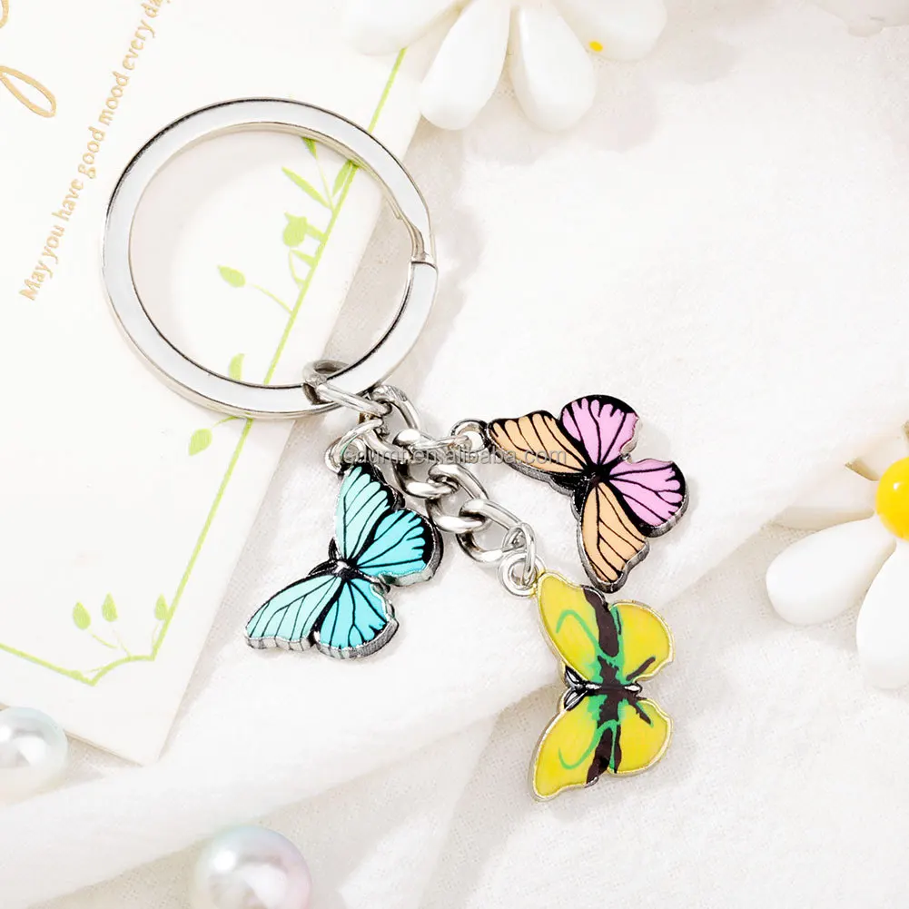 Keyring Women Bag Accessories Jewelry Colorful Enamel Butterfly ...