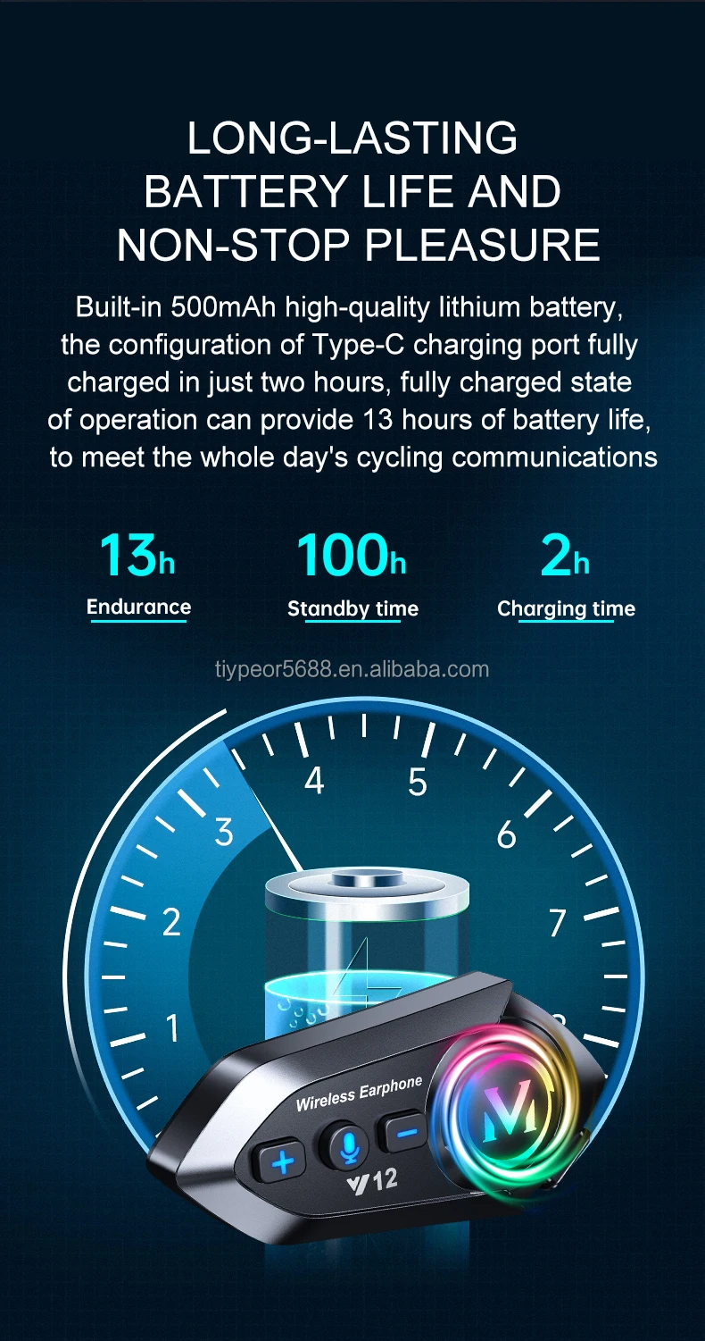 product tiypeor motorcycle helmet intercom bluetooth headset with music sharing feature stylish for riders and lovers-7