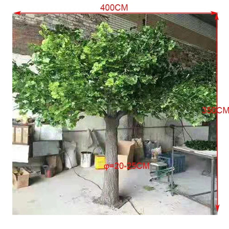 Customized Large Artificial Green Ginkgo Tree, 350cm Height Ginkgo Biloba Tree Plant for Sale, Artificial Tree Ginkgo Price
