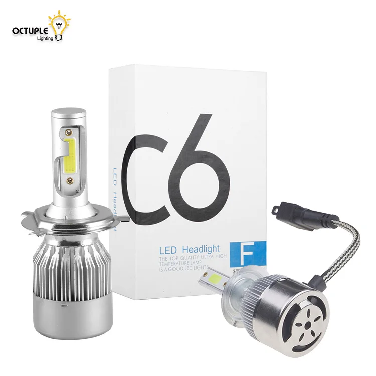 COB 36W C6 LED Headlight Bulb LED Headlights Supply H4 H7 Car Bulb Bombillos Auto LED Headlight for Car Led Headlight Bulb 6500K