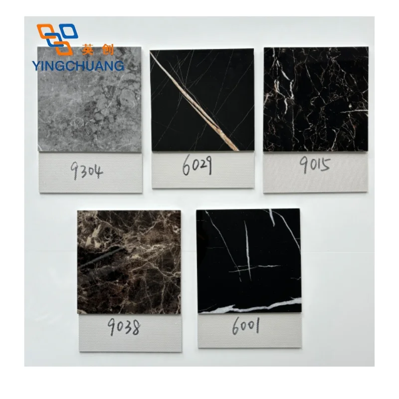 Yingchuang Modern Design UV Coated PVC Wall Sheet Waterproof Marble Panels for Decorated Wall