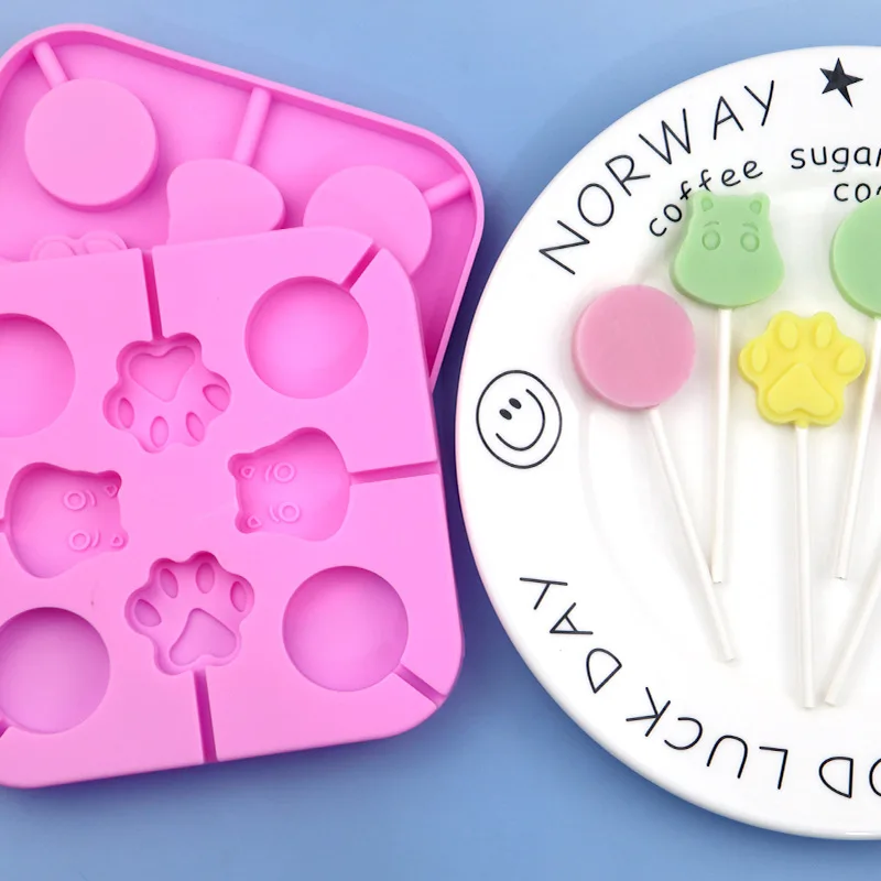 BPA Free Easy  Release  Multi Designs and Shapes Silicone Press Mold for Kids DIY Chocolate Candy Lollipop Mold