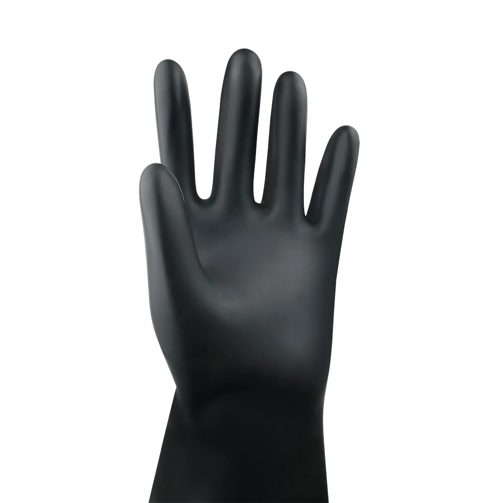 35CM Length Factory Direct Sale Lab Work Chemical Resistant Protective Butyl Rubber Glove Box Gloves