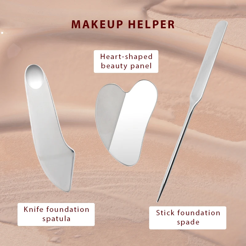 New Trending Stainless Steel Korean Makeup Spatula Set Heart Shaped