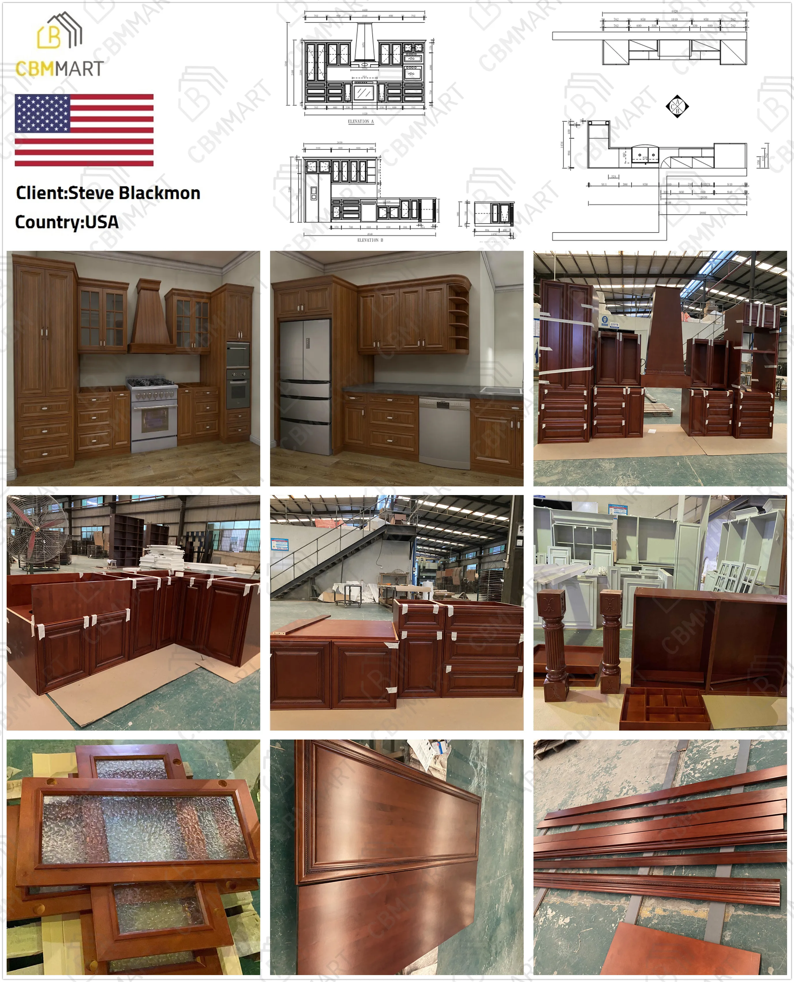 Custom Luxury Style Solid Wood Kitchen Cabinets - E0 Cert