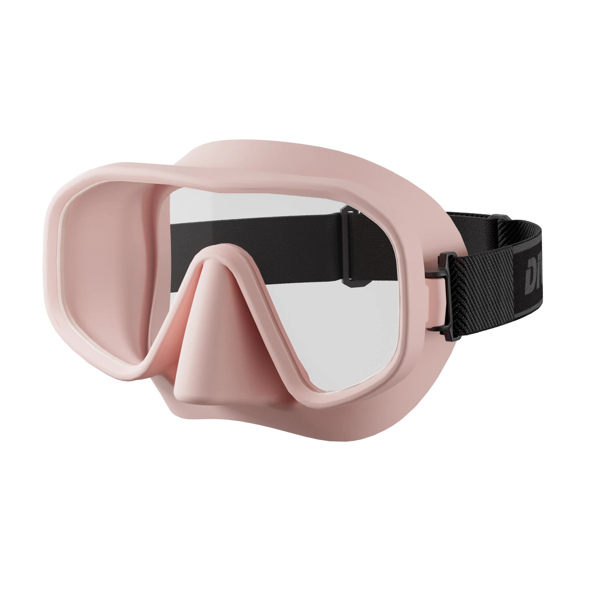 Silicone One Lens Snorkeling Scuba Diving Mask With Tempered Glass Mirrored Coated Lens Low Volume Design Waterproof_voghion.com