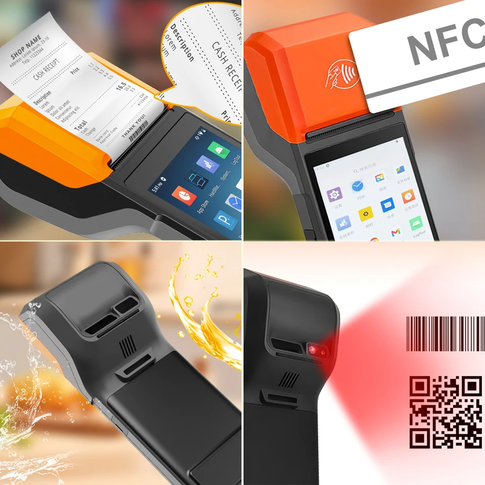 City Bus Ticketing Card Machine Hand Bill Android 14 EDC POS for Tap Payment Invoice Printer R330 Plus