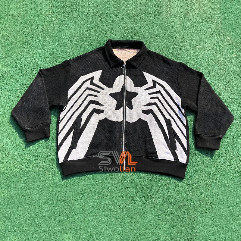 Customize Tapestry Jacket Custom Mens Oversized Tapestri Sweater Jacket Woven Jacquard Mens Coat Tapestry Jackets