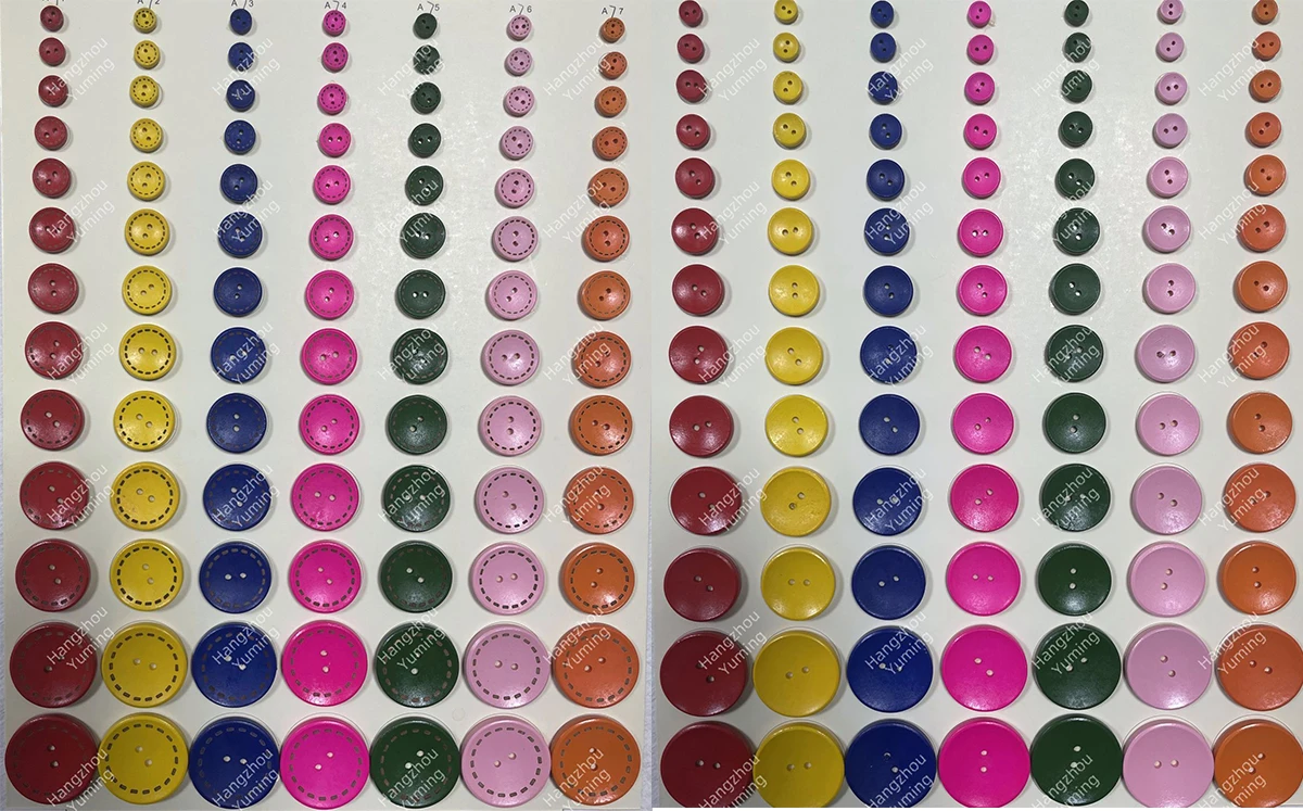 Custom Logo 4 Holes Wood Buttons Natural Round Wooden Buttons For