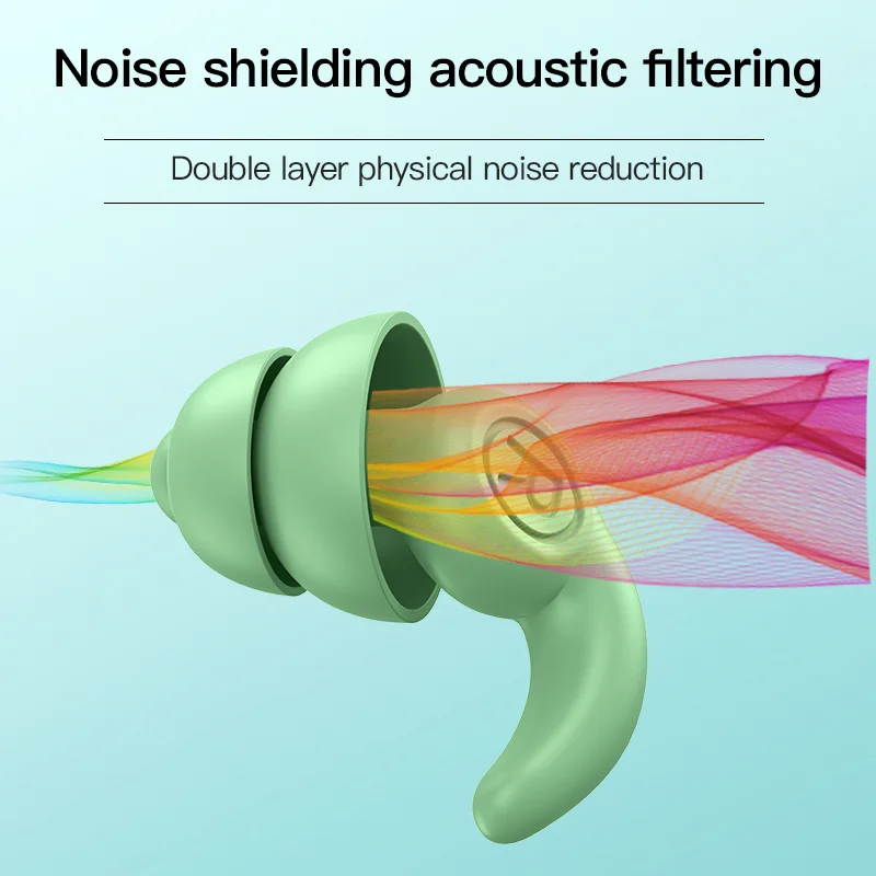 ANT5PPE 2pcs Soundproof Soft 3D Shape Swimming Ear Plugs Reusable Silicone Earplugs for Sleeping Noise Cancelling
