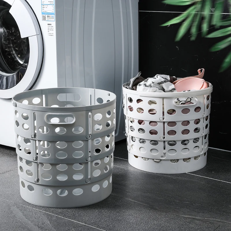 
Multifunctional storage suitable for home outdoor storage white foldable laundry storage basket plastic laundry basket 