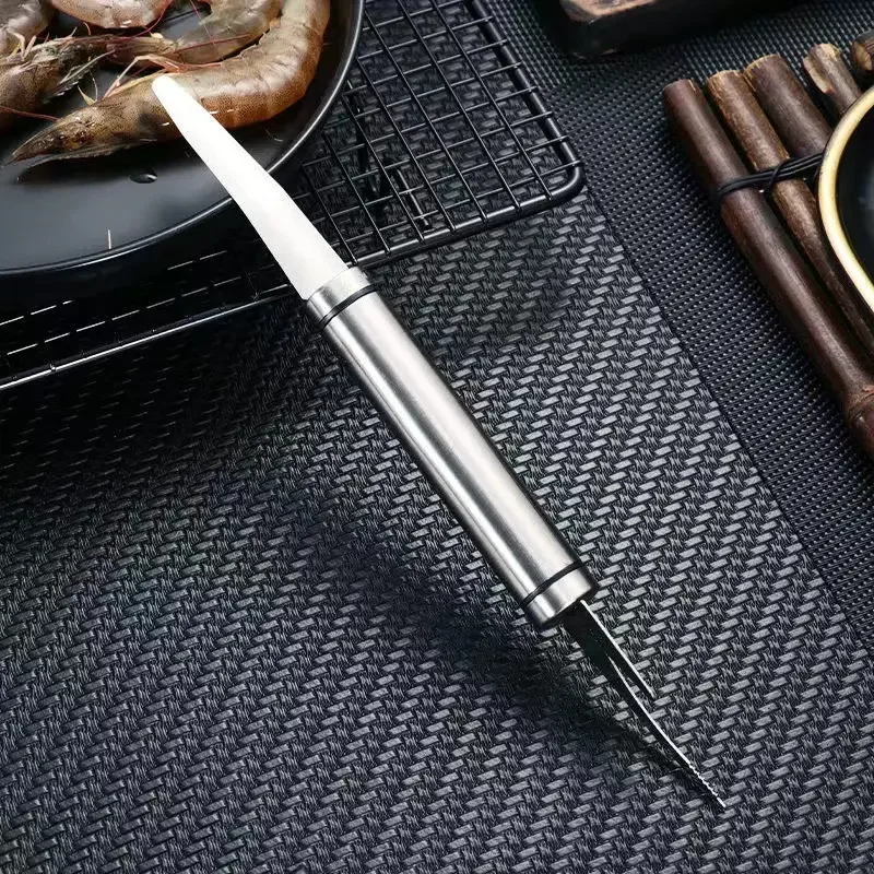 Остроконечный нож для креветок с двойной головкой многофункциональный рыбы