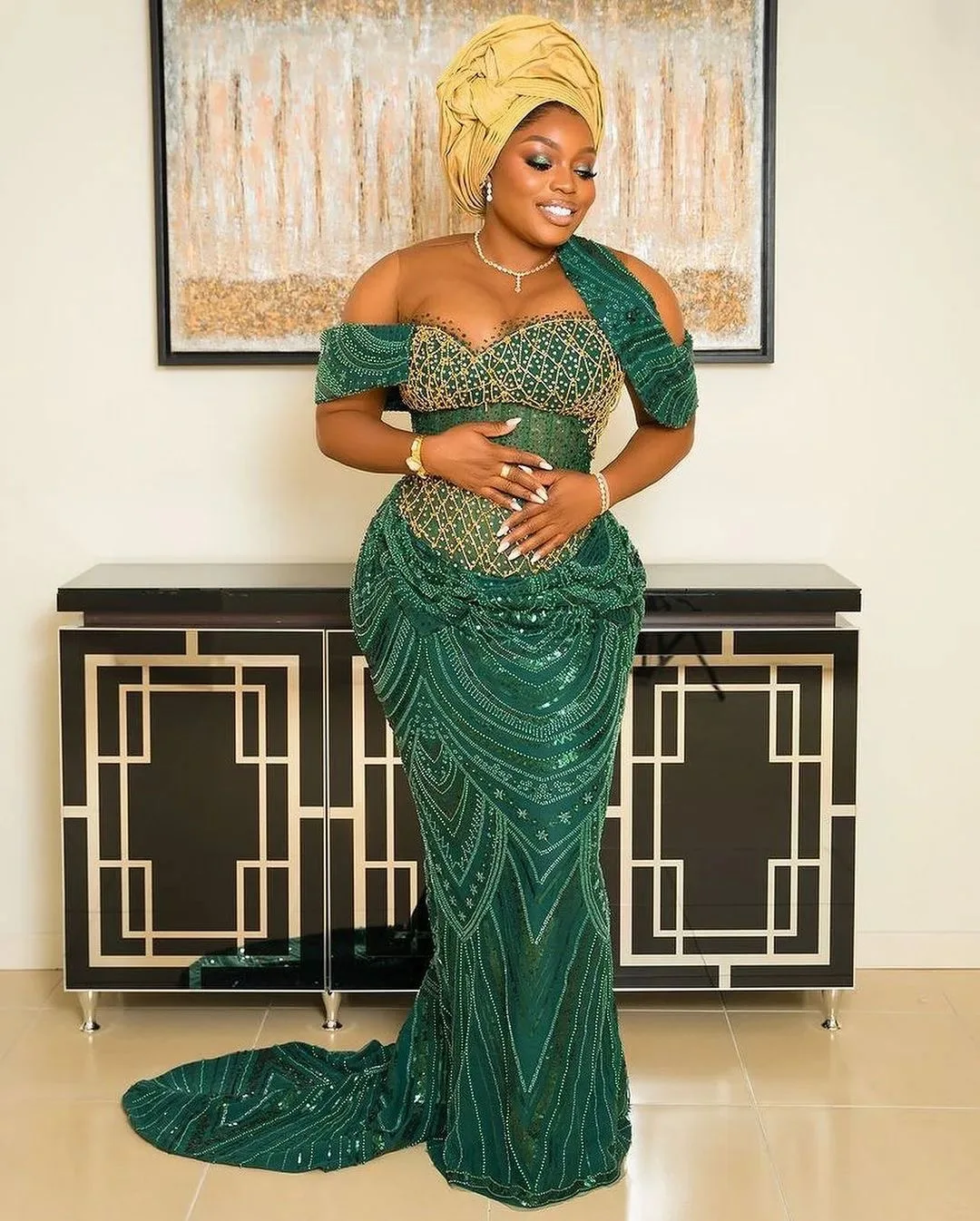 Plus Size African Ruffled Beading Wedding Guest Dress Plus Size African Ruffled Beading Wedding Guest Dress