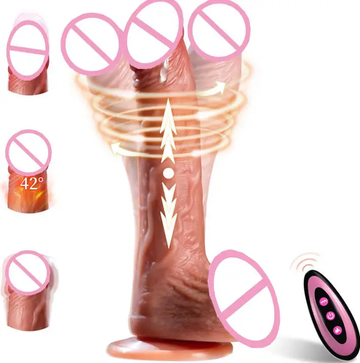 7 Thrusting Vibration Modes Realistic Big Dildo Vibrator Remote Control Penis Heating Vibrating Rotation Sex Toys for Woman