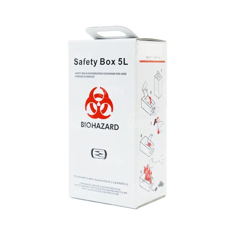 5L Paper Sharp Container Disposable Biohazard Safety Box Medical Waste Bin For Used Syringes & Needles manufacture