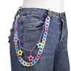 Metal heart-shaped buckle, five-pointed star pink pants chain