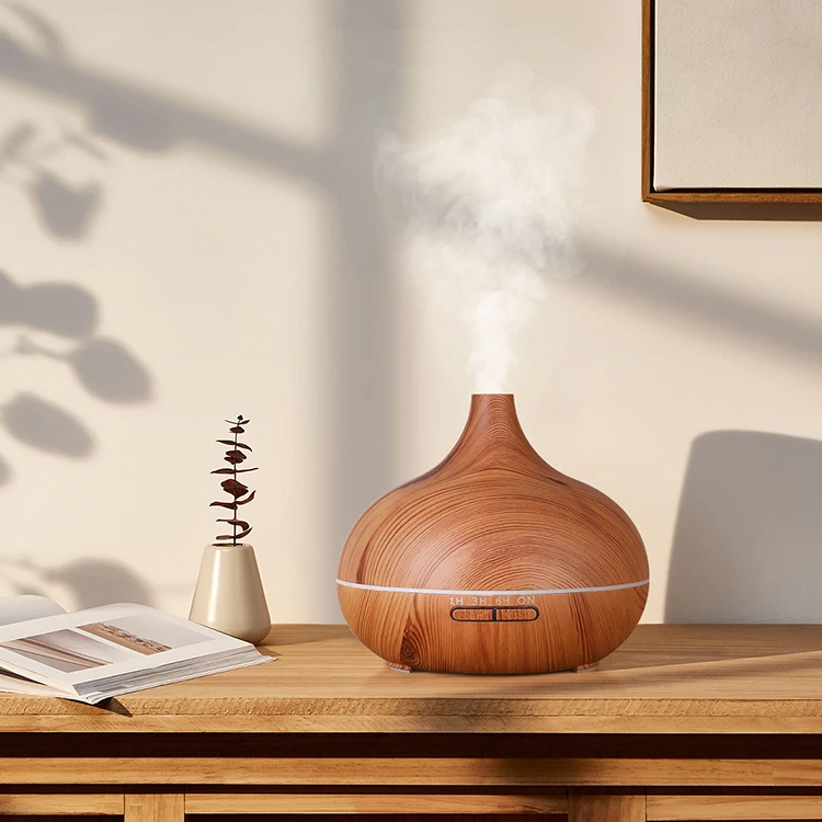 500ml Wood Grain Air Humidifier Essential Oil Diffuser Electric Ultrasonic Cool Mist Maker for Home Remote Control