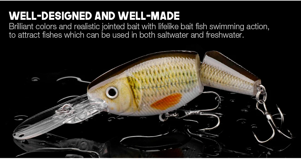 105mm 15g 2segments Minnow Floating Joint Swim Bait Fish Lure Molds