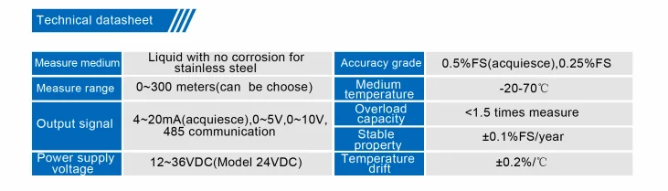 Water Liquid Level Transmitter Sensor Measuring Instruments Transmitters Level 4-20ma 1