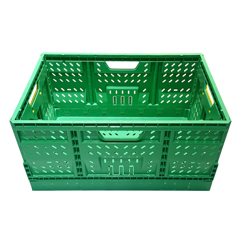 High-quality Green Mesh Storage Folding Box Agriculture Plastic Vented Foldable Crate for Vegetable and Fruit