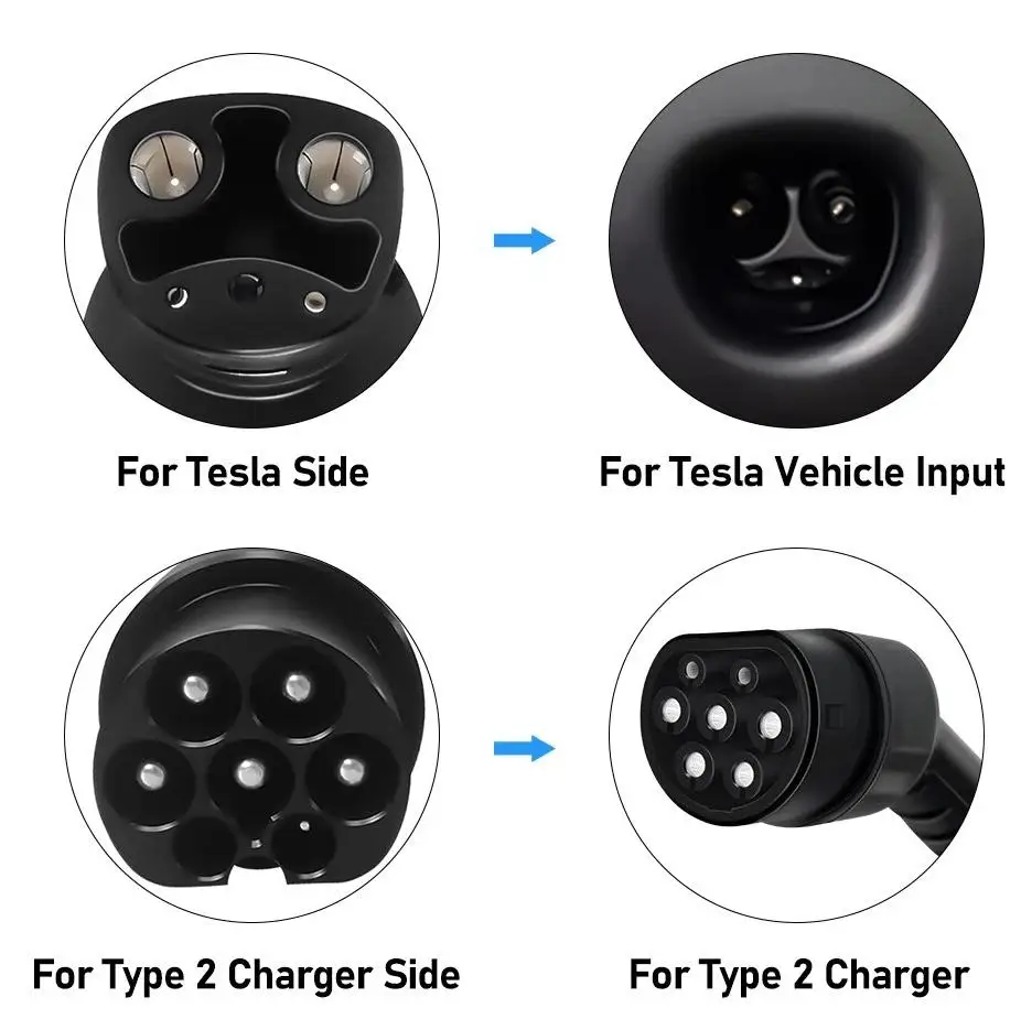 EV Charger Adaptor IEC 62196 Type2 To Tesla Adapter for Tesla Cars Electric Vehicle Charger Adaptor supplier