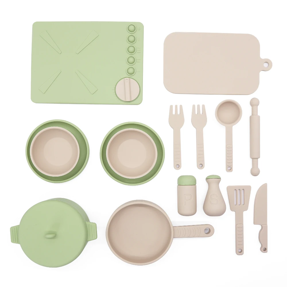 Factory BPA Free Montessori Mini Cooking Pretend Play Baby Kitchen Set Toys for Kids