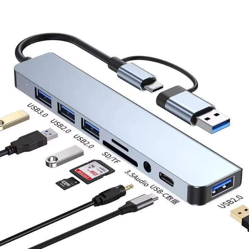 8-in-1 Dual-Head Multi-Port Cable Hub - Image 4