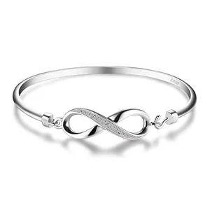 Fashionable Minimalist Women Bangle Bracelet  925 Sterling Silver Bangle Bracelet Custom