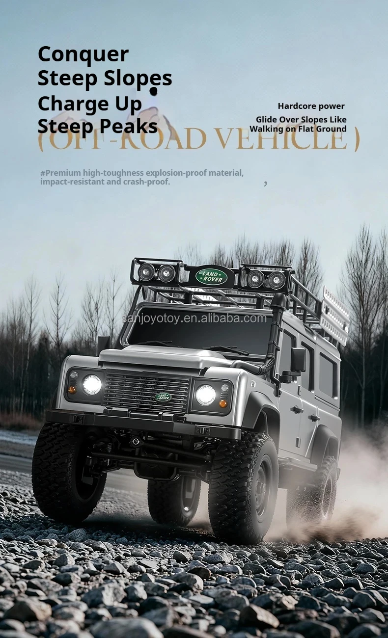 MN111C Rc Car 1:18 4WD Land Rover Defender Full Scale Off-Road Vehicle Mn Model High Speed Simulation Climbing Toys Boys Gifts
