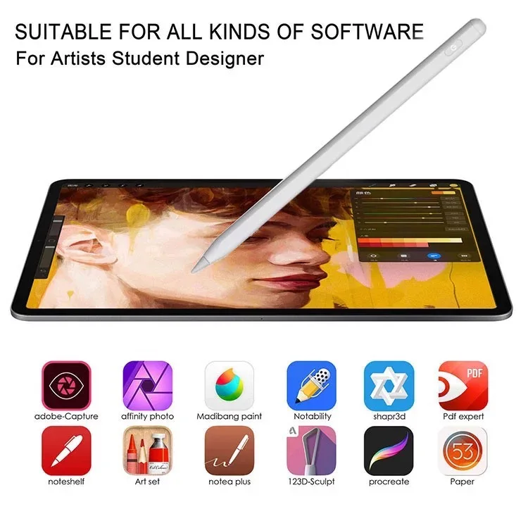 Новейшая функция наклона P6 6-го поколения с индивидуальным логотипом алюминиевый корпус перезаряжаемый стилус для отвода пальмы Apple ipad pro pencil