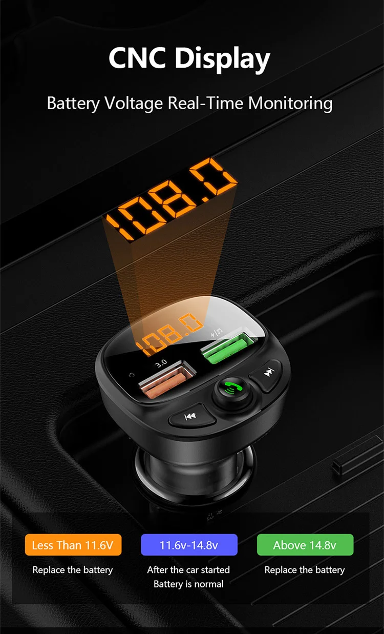 Hot Sales Usb Dual Port Vehicle Charging 12v25v 100w Upgraded Smart