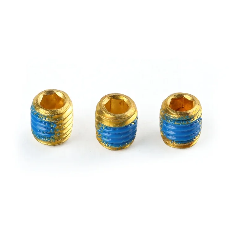 M2-M10 DIN916 brass cup point grub screws allen anti loosening nylon adhesive hex socket set screw