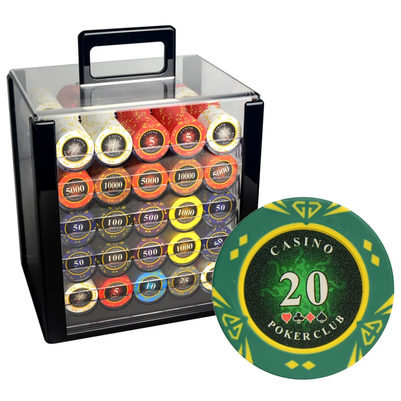 1000 Стандартные заводские дешевые покерные чипы Жетоны для казино 14 г АБС-пластик встроенный металл набор покерных чипов Техасского