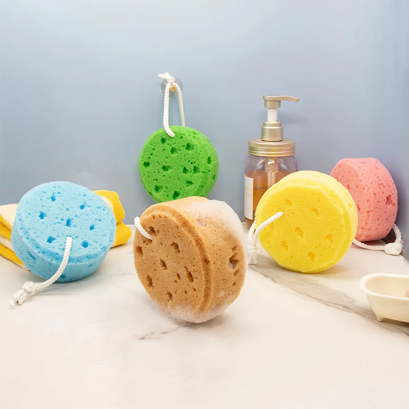 Round Shape Honeycomb Sponge Soft Exfoliating Bath Washing Sponges for Body Shower