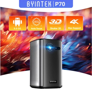BYINTEK P70 Mini Portable Smart Projector - 4K DLP Outdoor Home