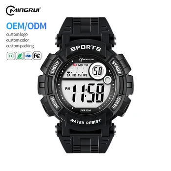 Mingrui 2024 New Mens 30 Meters Water Resistant Custom Logo Electronic Sport Waterproof Mens Digital Watch