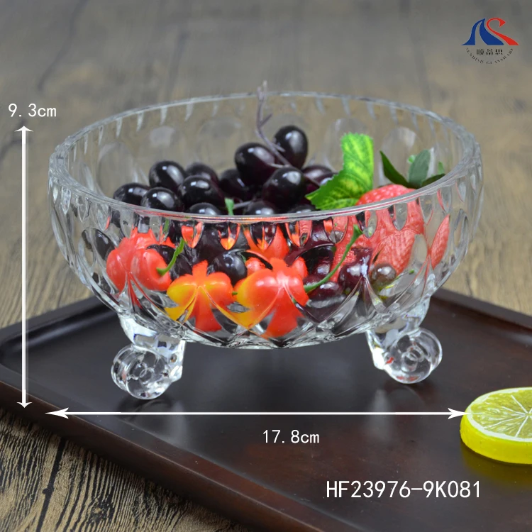Large  Glass Salad Bowl With Base High Capacity Durable Fruit   Dish Aesthetic Middle East Tableware