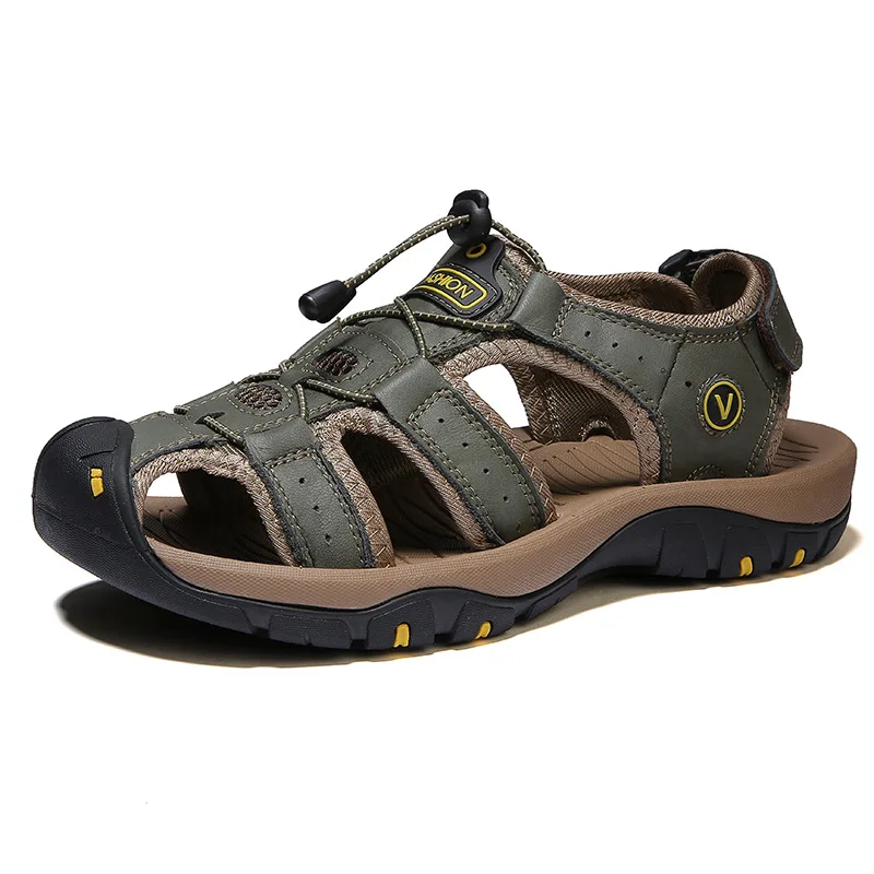 Men's Thick Bottom Toe Cap Beach Upstream Plus Size Outdoor Casual Shoes
