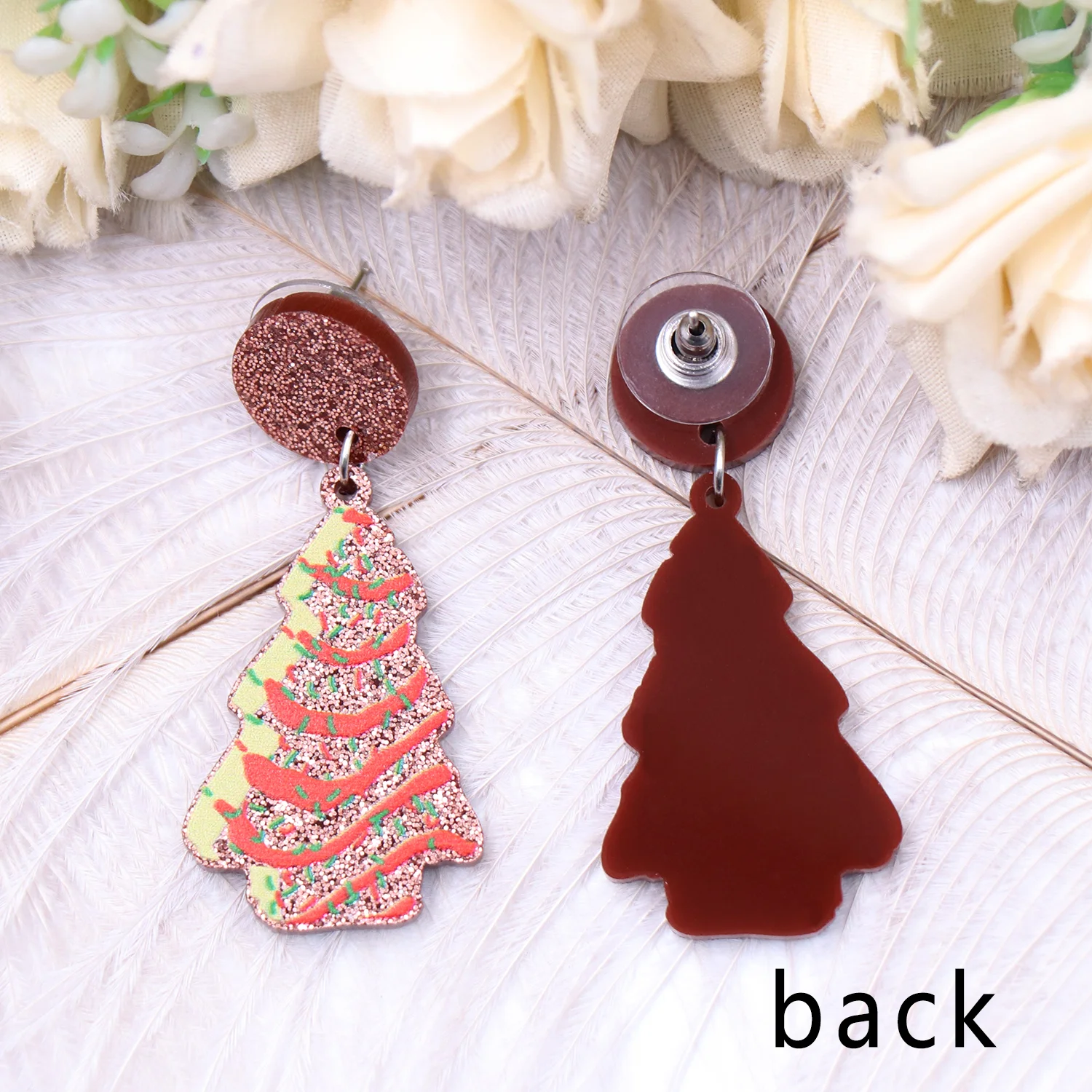 ERS743ER1583 1pair New product CN Drop Christmas Tree Cakes cute Acrylic earrings Jewelry for women factory