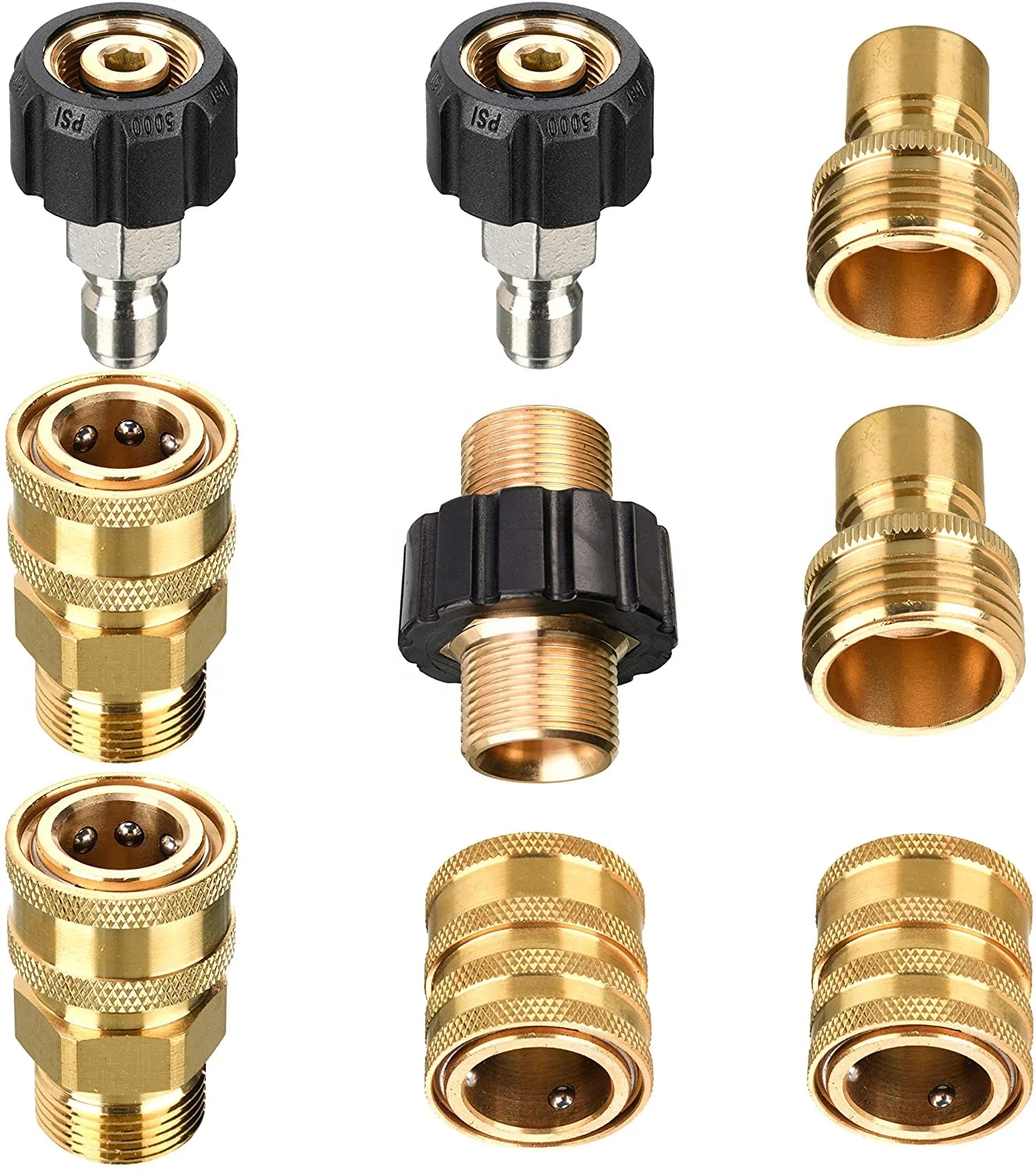 Set 8 Pezzi Raccordo Rapido Per Tubo Da Giardino 3/4 Di Pollice, Connettori In ABS Per Irrigazione E Lavaggio Auto, Con Attacco A Y E Doppio - 5