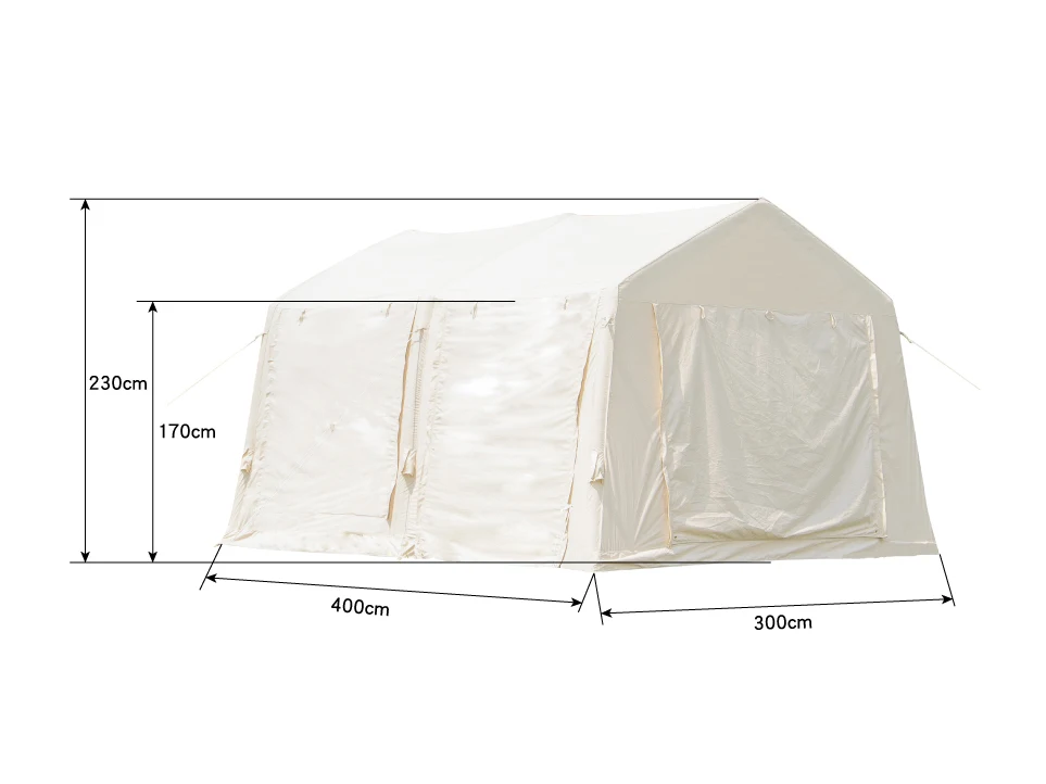Poly Cotton Canvas Double Door Air Pole Tent Outdoor House Tent