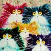 139 five abstract cat heads