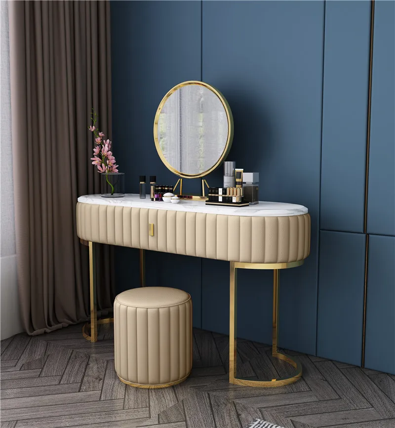Custom Gold Metal Marble Top Dressers Cabinet Home Furniture Luxury Bedroom Dresser Table