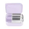 Fiambrera rectangular violeta claro de acero inoxidable 304]