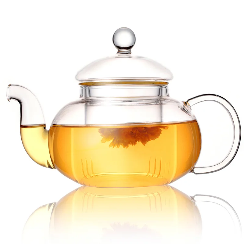 Glass Teapot With Tea Infuser, Heat Resistant Thickened Glass Tea